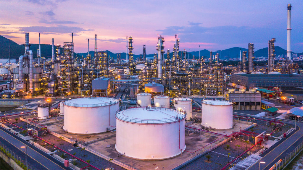 Oil Refinery at Dusk